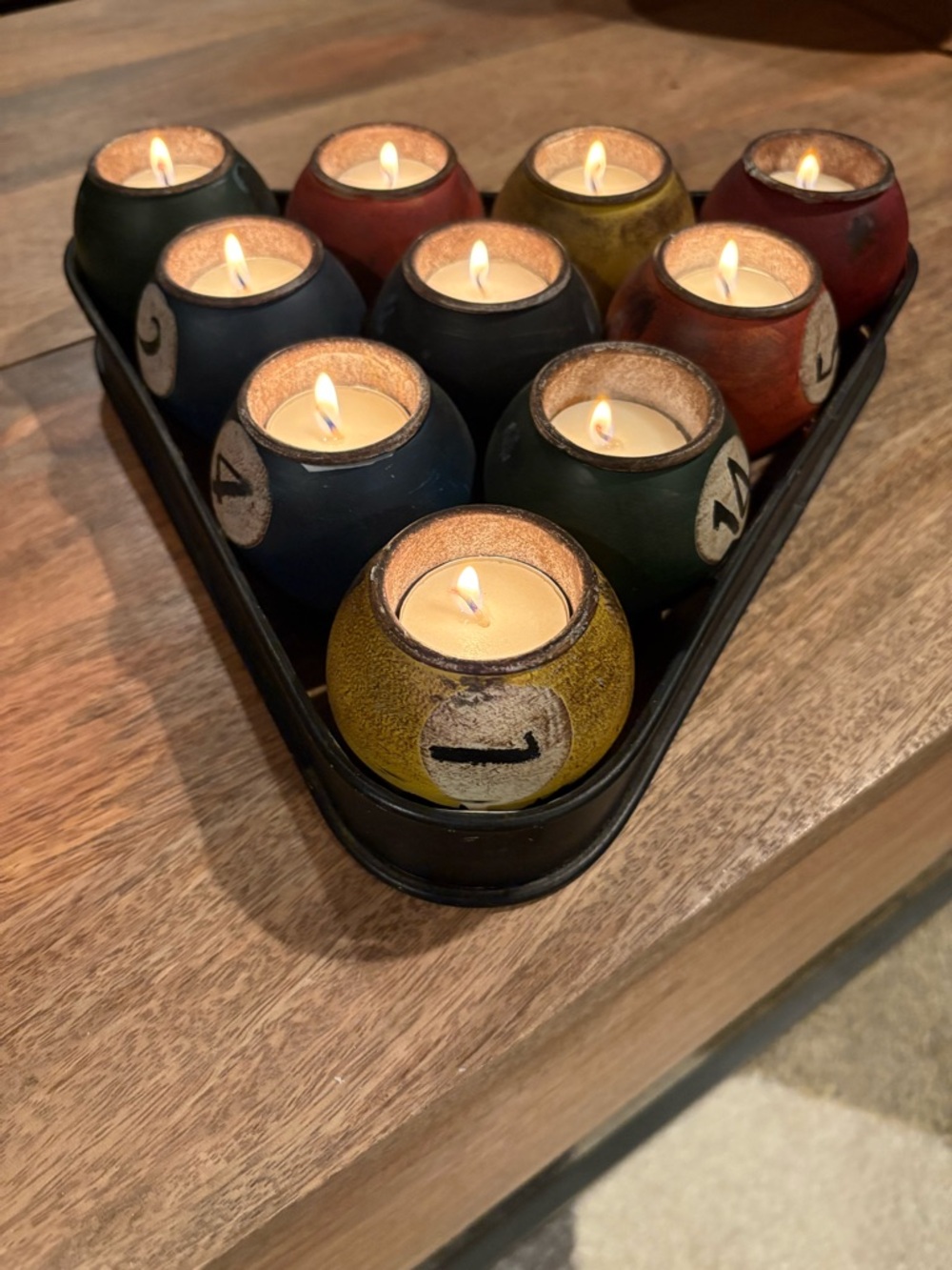 Vintage Style Pool Ball Candle Holder